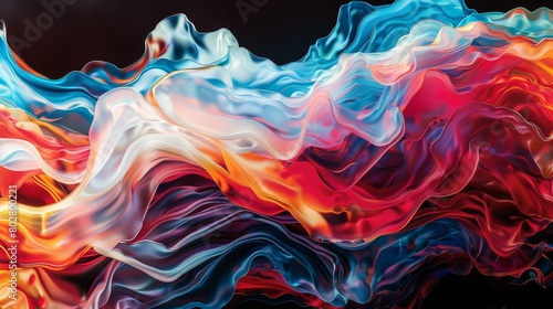 A vibrant abstract wave of colors flowing dynamically
