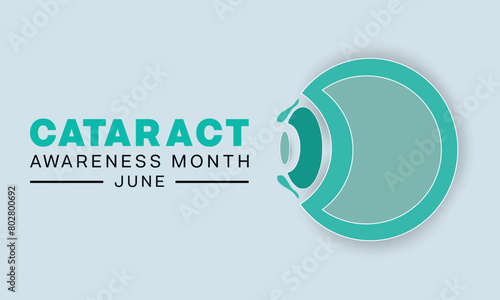 Cataract Awareness Month design with with an eyeball. Vector illustration