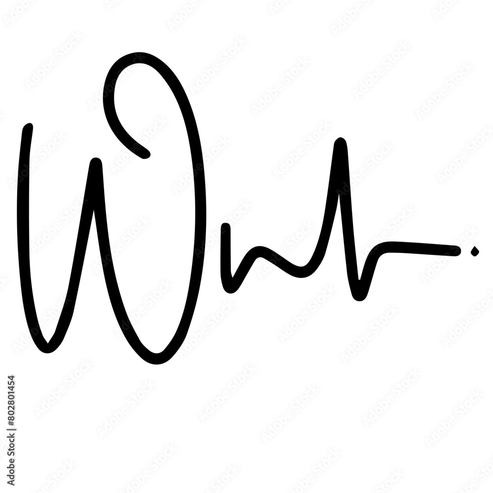 Letter W Signature Letter W Signature