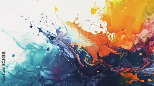 A vibrant dance of colors in liquid motion