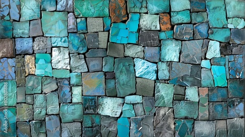Mosaic Contemporary Style with Turquoise Background