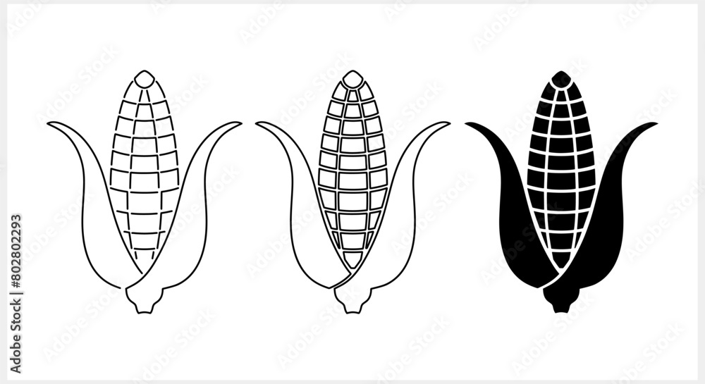 Doodle corn clipart isolated. Vector stock illustration. EPS 10 Doodle corn clipart isolated. Vector stock illustration. EPS 10