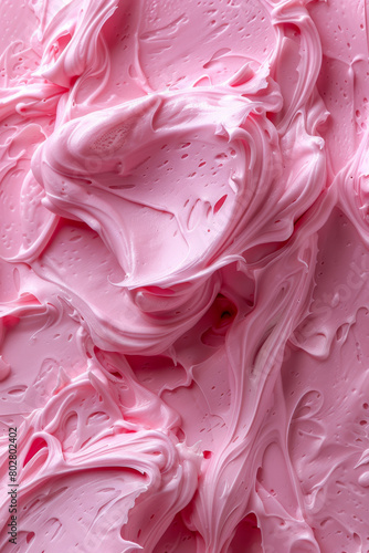 Delicious Pink Ice Cream Close-Up on Textured Background