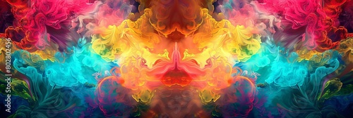 a colorful fractal image featuring a variety of shapes and sizes  including a square  triangle  rec