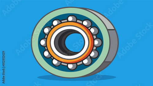 The precision bearing that allows the spindle to rotate smoothly and without wobbling. Vector illustration