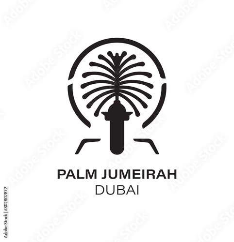 Photography the top view at the palm jumeirah dubai