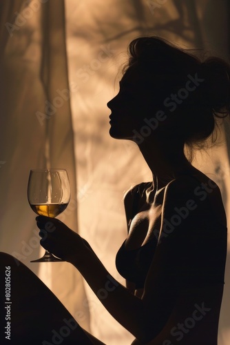 Woman holding a glass of wine. Perfect for wine lovers