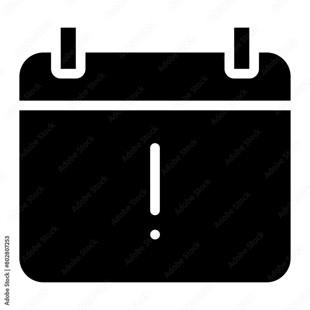 Calendar with exclamation point. Reminder, attention and notification concept Calendar with exclamation point. Reminder, attention and notification concept