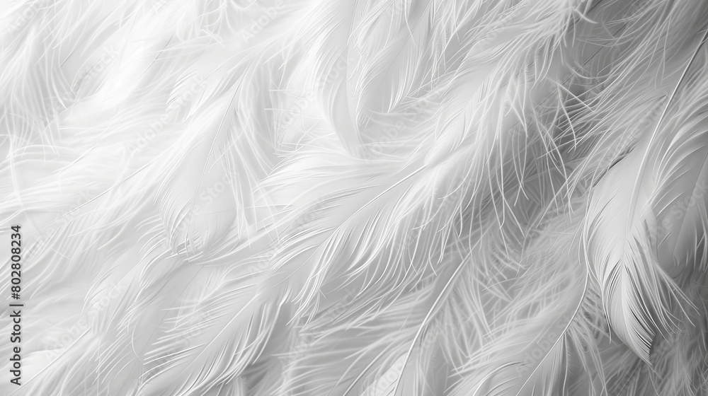 Close-up of white feathers creating a soft, delicate texture. Close-up of white feathers creating a soft, delicate texture.