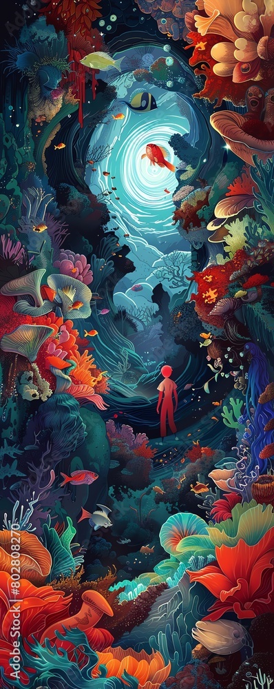 Delve into a surreal mindscape where birds-eye view panoramas blend Freudian symbolism with vibrant cel-shaded animation Explore the depths of the subconscious in a surreal, dynamically colorful journ Delve into a surreal mindscape where birds-eye view panoramas blend Freudian symbolism with vibrant cel-shaded animation Explore the depths of the subconscious in a surreal, dynamically colorful journ