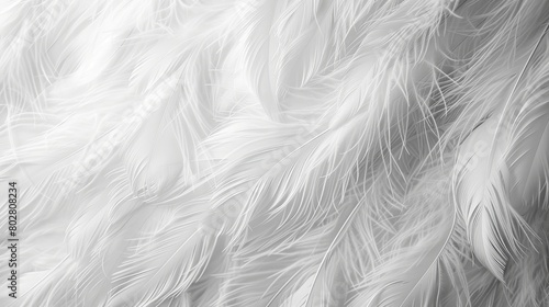 Close-up of white feathers creating a soft, delicate texture.