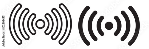 Radio tower icon set. Internet and mobile connection. Linear style. Symbol for your website design, logo, app, UI. Vector illustration on white background in EPS10.