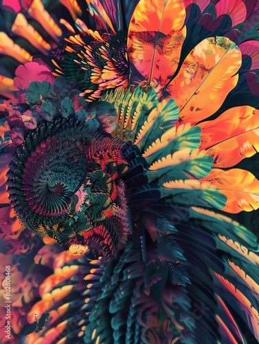 Experience a visually striking fusion of psychological concepts and digital animation techniques, with a mesmerizing birds-eye perspective Each frame tells a story through a kaleidoscope of colors, br © panyawatt