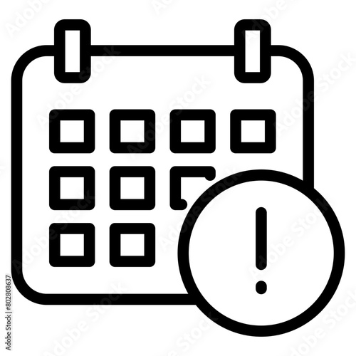 calendar with exclamation mark icon