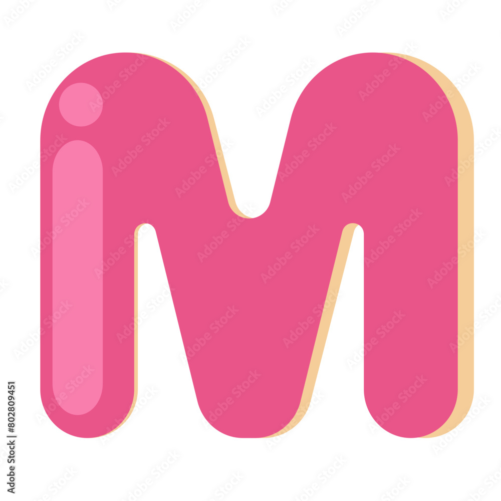Letter M Sweet Donut Letter M Sweet Donut
