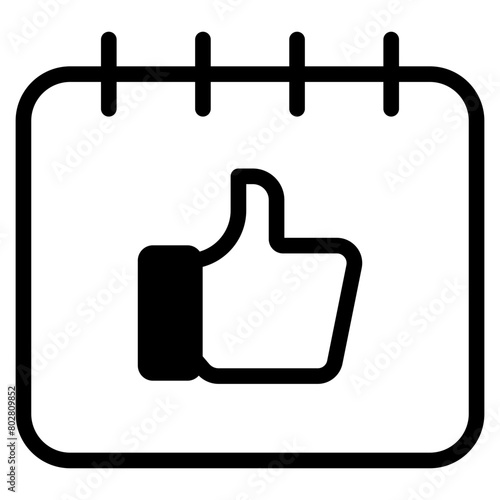 calendar with thumb up icon