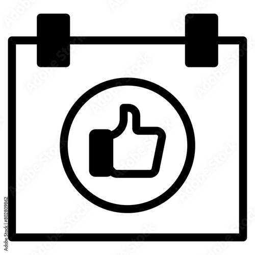calendar with thumb up icon