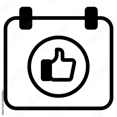 calendar with thumb up icon