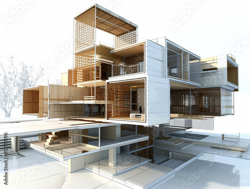 3d rendering of a modern house © merFaruk
