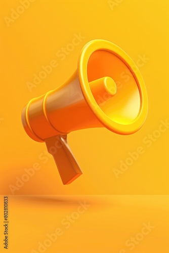 A vibrant yellow megaphone against a yellow backdrop. Perfect for announcements and promotions