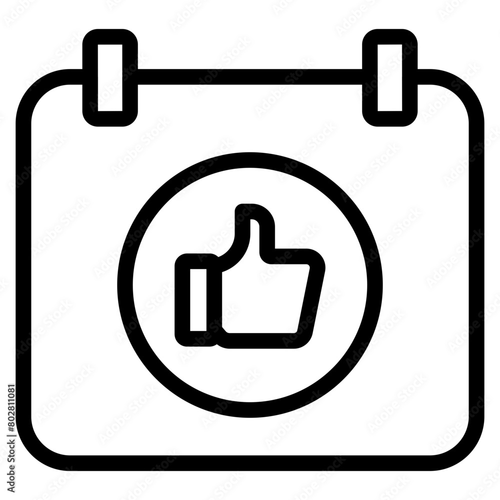 Obraz premium calendar with thumb up icon