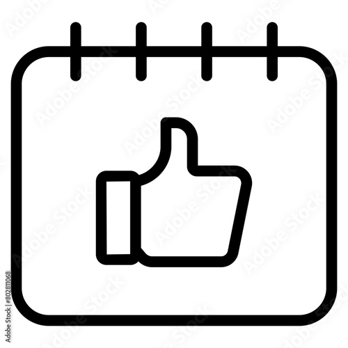calendar with thumb up icon