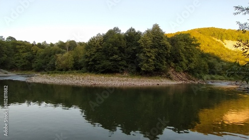 Mountain river Prut in Yaremche, Ivano-Frankivsk region, Ukraine