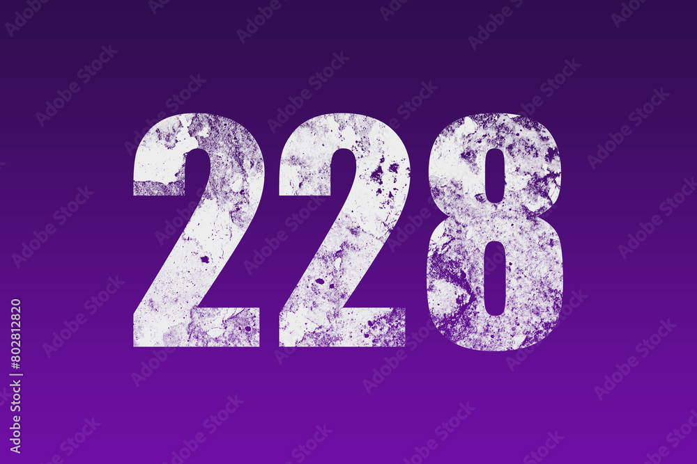 flat white grunge number of 228 on purple background.
flat white grunge number of 228 on purple background.