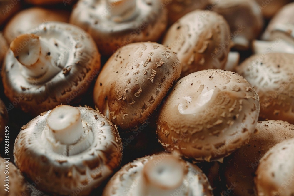 Braune Champignons, nahtloser Hintergrund Braune Champignons, nahtloser Hintergrund