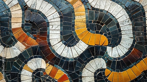 a mosaic tile with a snake photo