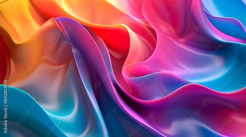Fototapeta premium Vibrant Swirling Abstract Shapes with Captivating Color Explosion in Digital Art Design