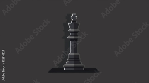 Clean and simple pixel art of a chess piece, highlighting the elegance of minimalist design1fa506bfb4c2 © Vikarest