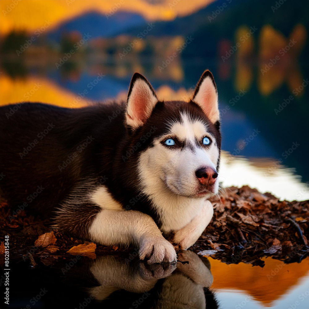 Obraz premium siberian husky puppy