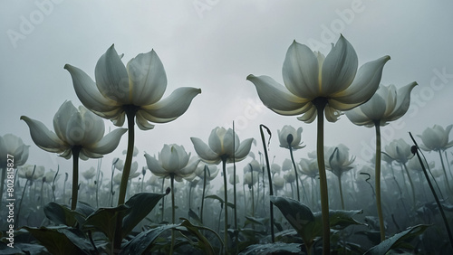 field of white poppies, also called opium. Papaver somniferum



 photo