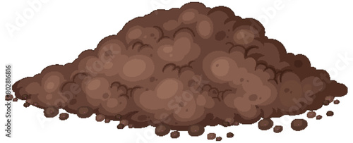 Cartoon-style heap of brown soil or dirt
