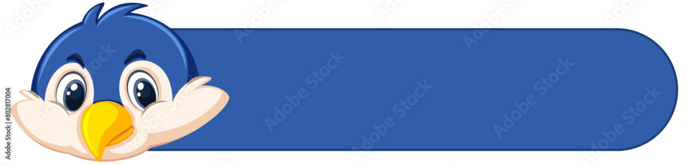 Vector illustration of a blue bird with banner. Vector illustration of a blue bird with banner.