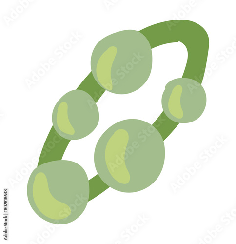 Summer necklace in flat design. Beach bijouterie or jewelry accessory model. Vector illustration isolated.