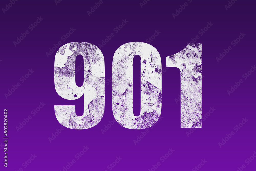 flat white grunge number of 901 on purple background.
flat white grunge number of 901 on purple background.