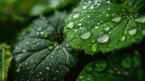 a green plant with water droplets on its leaves