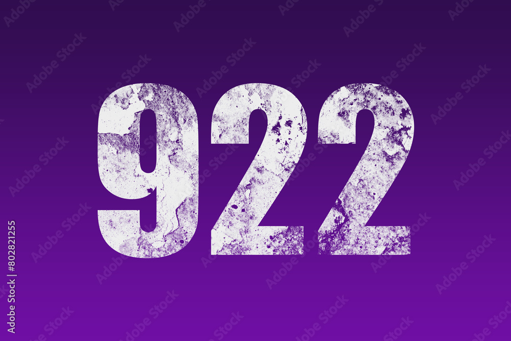 flat white grunge number of 922 on purple background.
flat white grunge number of 922 on purple background.