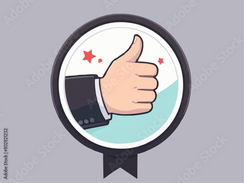 thumbs up icon - businessman hand giving thumb up honor endors photo