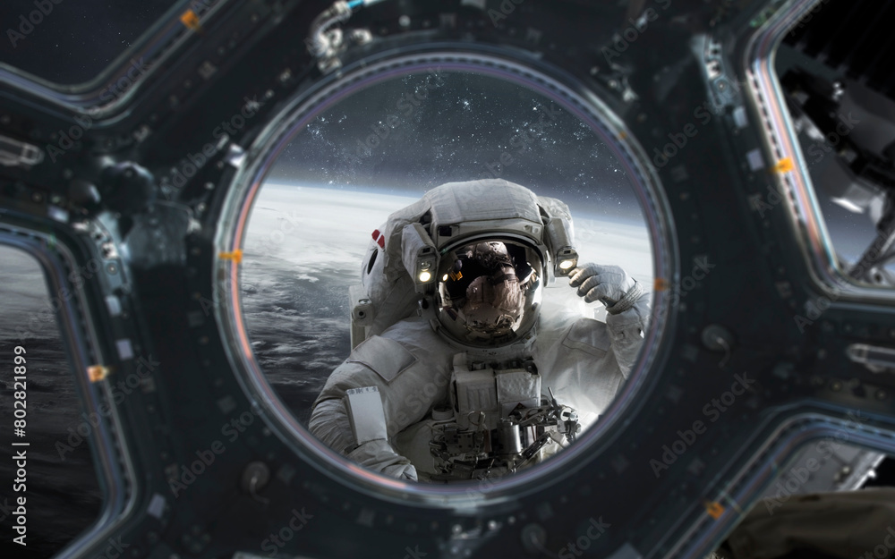3D illustration of International space station at Earth orbit. High quality digital space art in 5K - realistic visualization