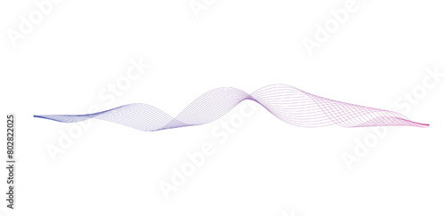 Wave lines smooth flowing dynamic isolated on white background. Technology, digital, communication, science, music concept vector background illustration