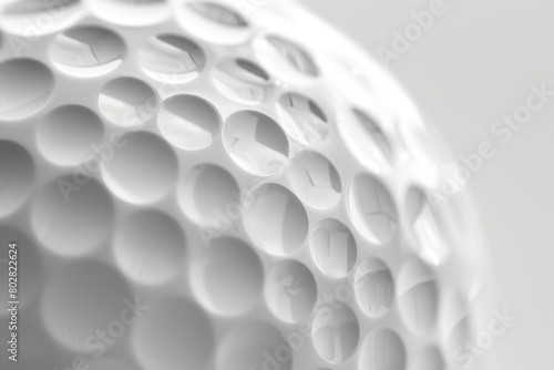 Obraz na płótnie Close-up of a pristine white golf ball, emphasizing the dimpled texture, golfing and sports themes w salonie