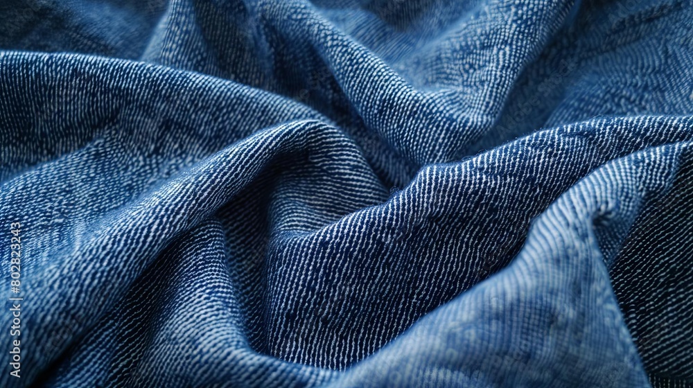 a blue cloth with a lot of fabric on it a blue cloth with a lot of fabric on it