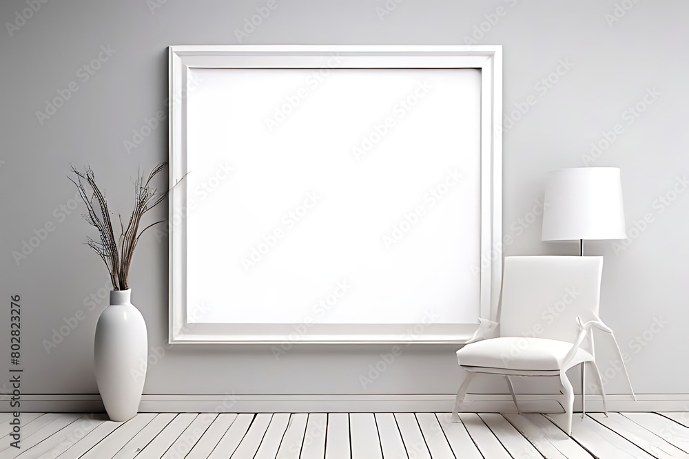 empty room with wall Generatve Ai empty room with wall Generatve Ai
