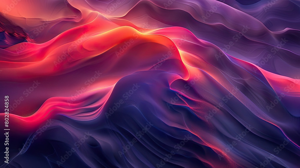 Obraz premium Dark abstract curve and wavy background with gradient and color, Glowing waves in a dark background