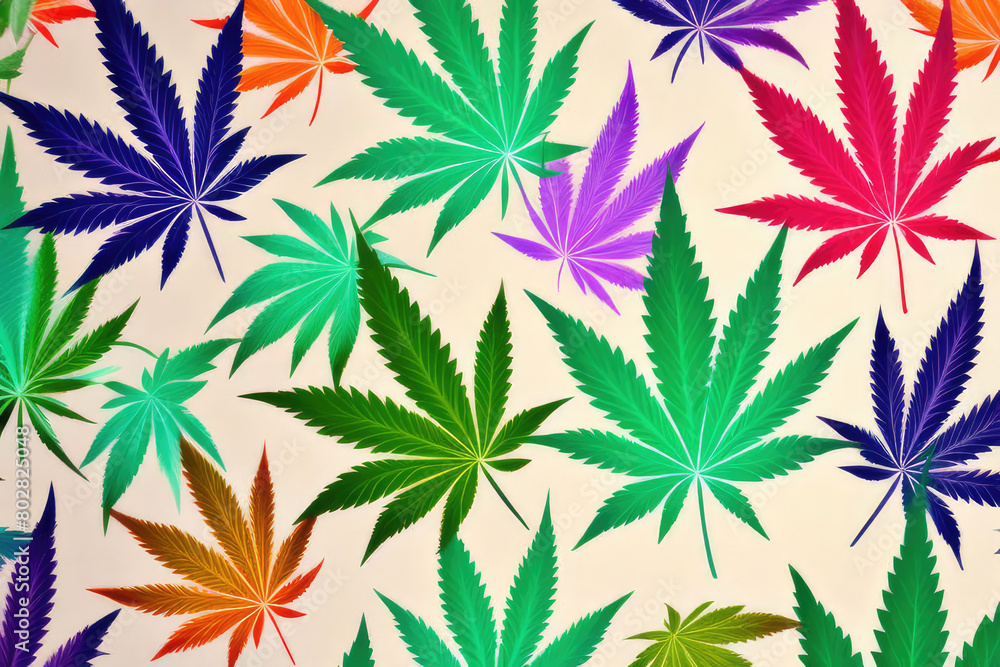 Fototapeta premium Marijuana leaf pattern background design