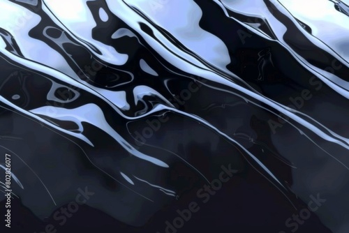 Dynamic abstract fluid art in contrasting black and white tones, perfect for contemporary art projects and backgrounds with ample copy space for designersAbstract Fluid Art in Black and White photo