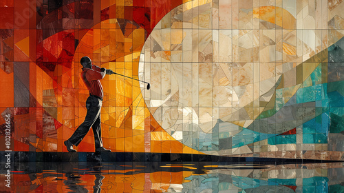 illustration of golfer